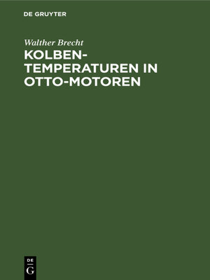 cover image of Kolbentemperaturen in Otto-Motoren